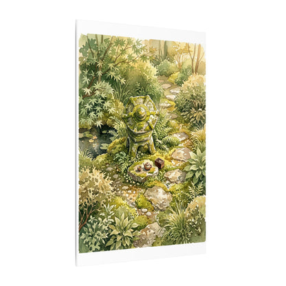 Datsuzoku Stone Lantern Canvas Art - Japandi Watercolor