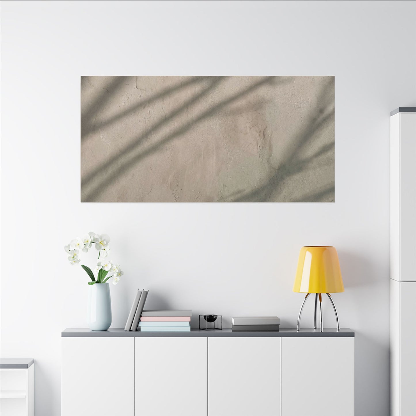Shadow Play Japanese Pattern Canvas Art | Warm Japandi Art