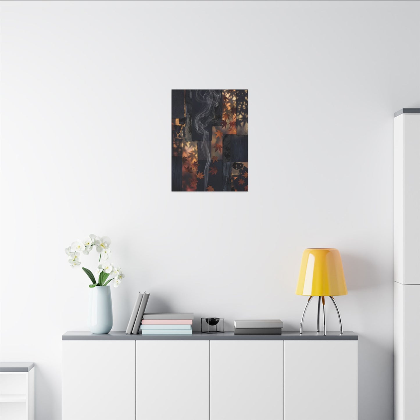 Autumn Incense Smoke Dark Texture Canvas Art | Sophisticated Decor