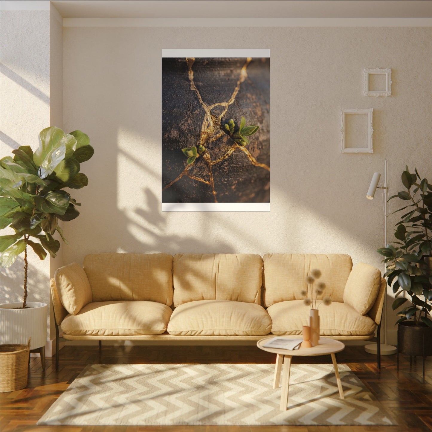 Rust Patina Gold Repair Canvas Art | Resilient Kintsugi Art