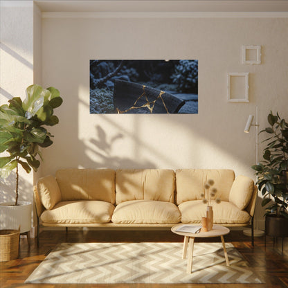 Moonlit Garden Winter Canvas Art | Kintsugi Artful Design