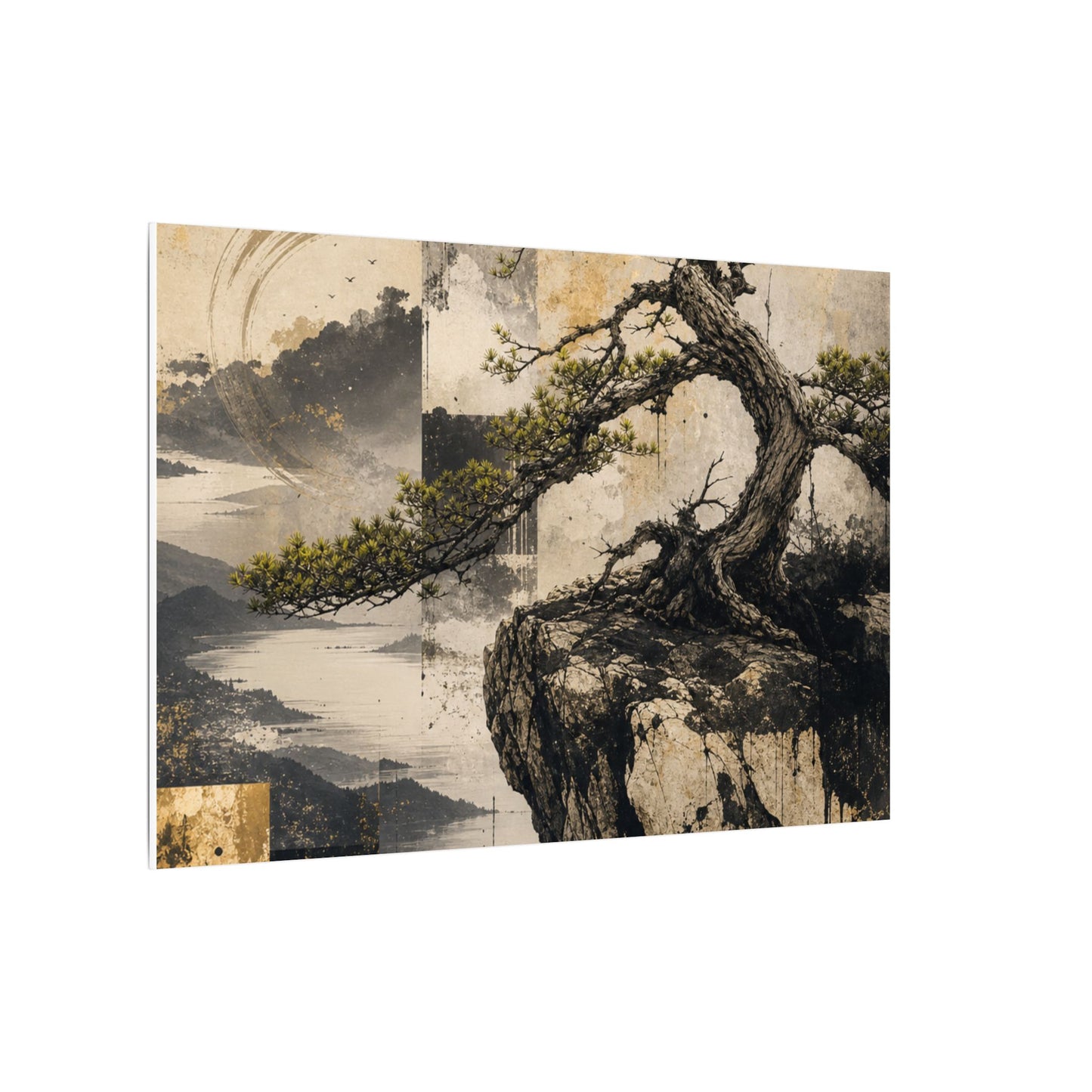 Golden Hour Pine Tree Canvas Art - Japandi Datsuzoku
