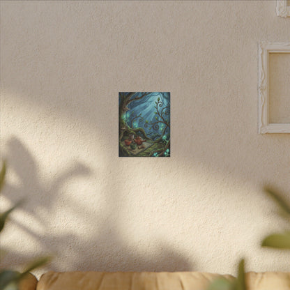 Spring Tea Ceremony Forest Whimsy Canvas Art | Cozy Decor