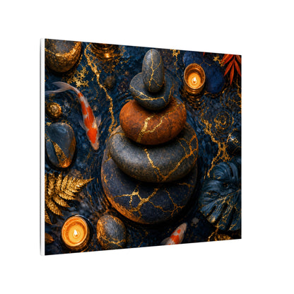 Summer River Stones Gold Vein Canvas Art | Resilient Decor