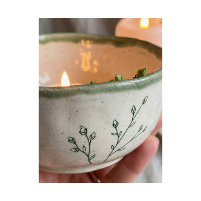 Candlelight Ceramic Bowl Wall Art Print - Japandi Seijaku