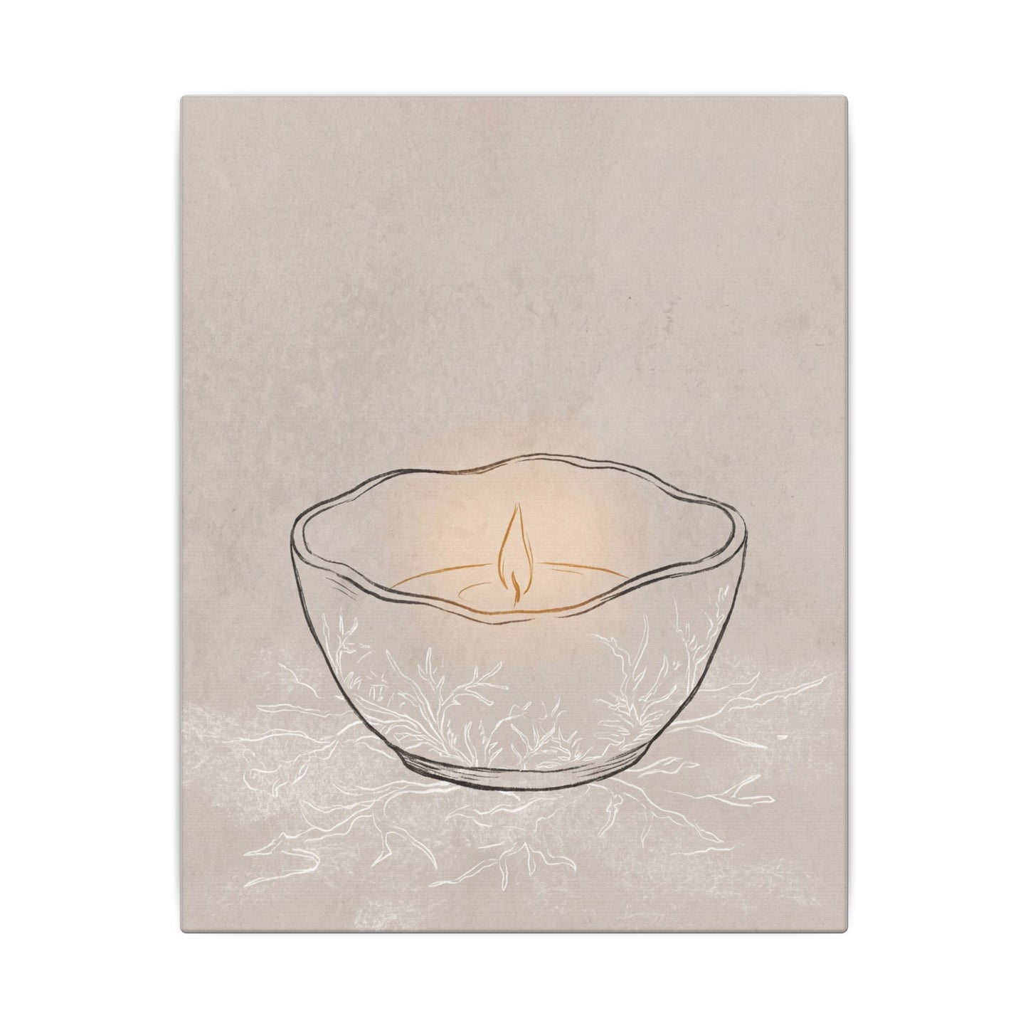 Ceramic Bowl Minimal Line Canvas Art | Neutral Japandi Art