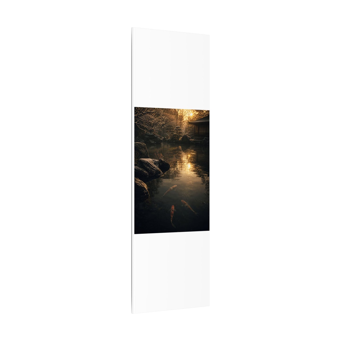 Winter Koi Pond Shadow Zen Canvas Art | Bold Decor