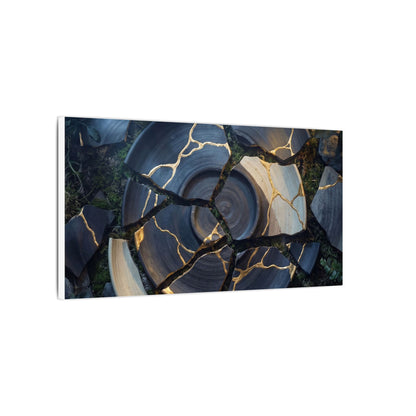 Resilient Broken Pottery Canvas Art - Gold Vein Kintsugi