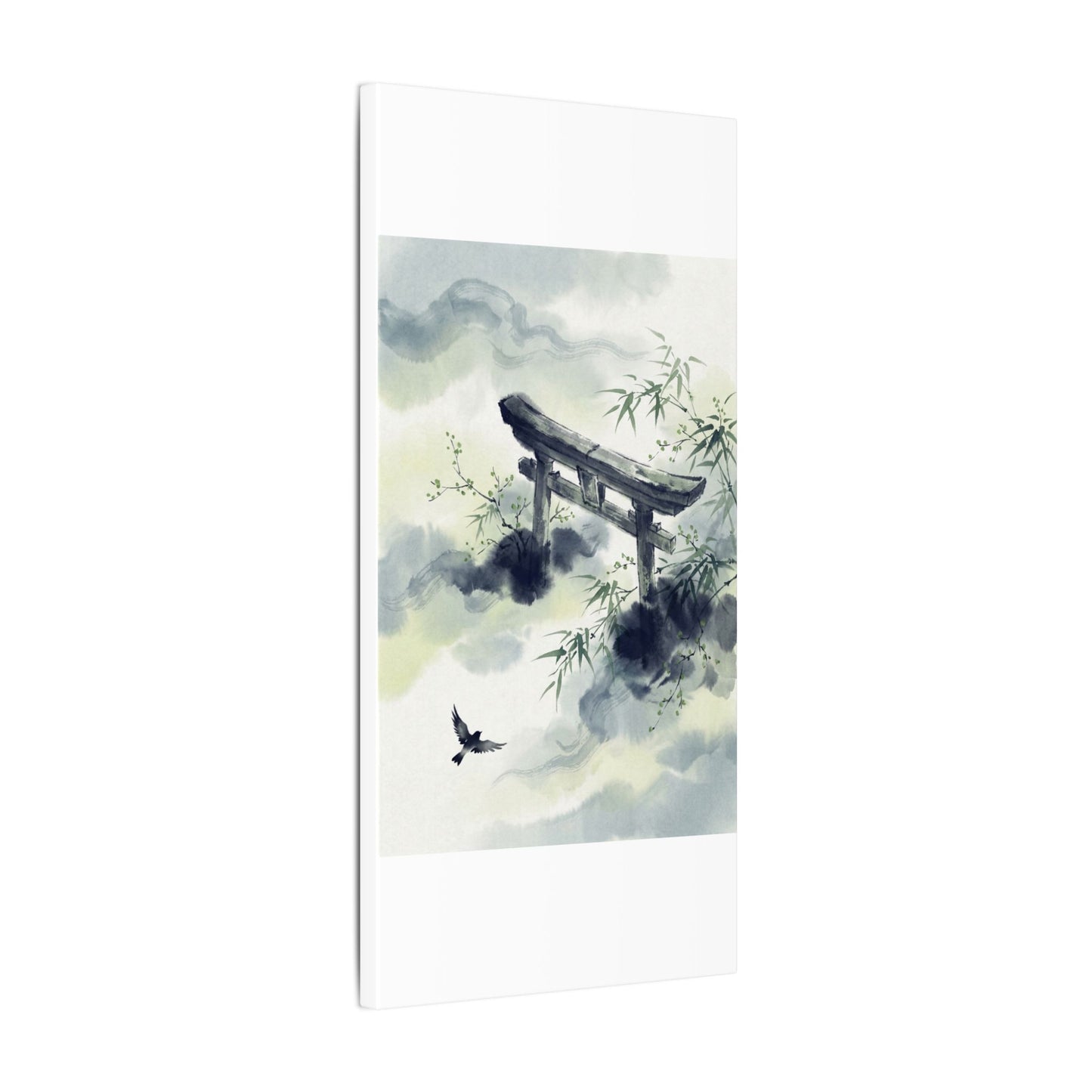 Torii Gate Sumi E Canvas Art | Serene Zen Art