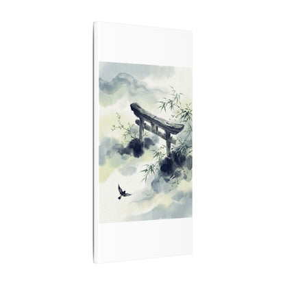 Torii Gate Sumi E Canvas Art | Serene Zen Art