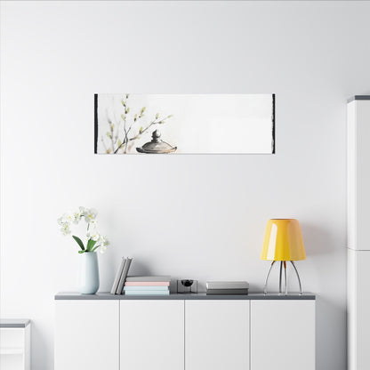 Moonlit Garden Spring Canvas Art | Zen Contemplative Design