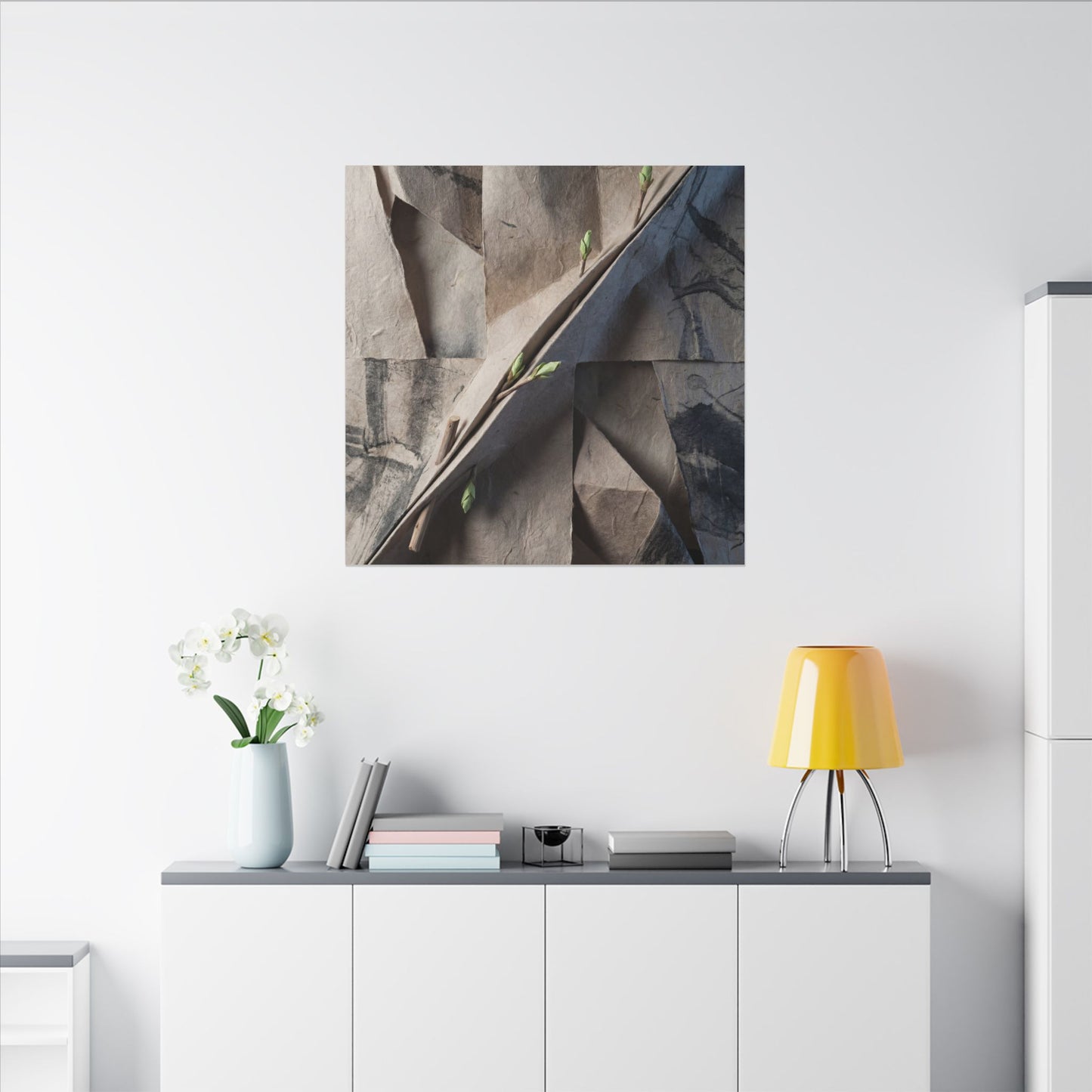 Paper Fold Canvas Art | Spring Japandi Japanese Pattern Art