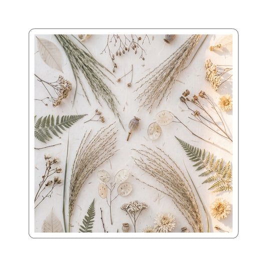 Golden Hour Dried Flowers Sticker - Japandi Shibui
