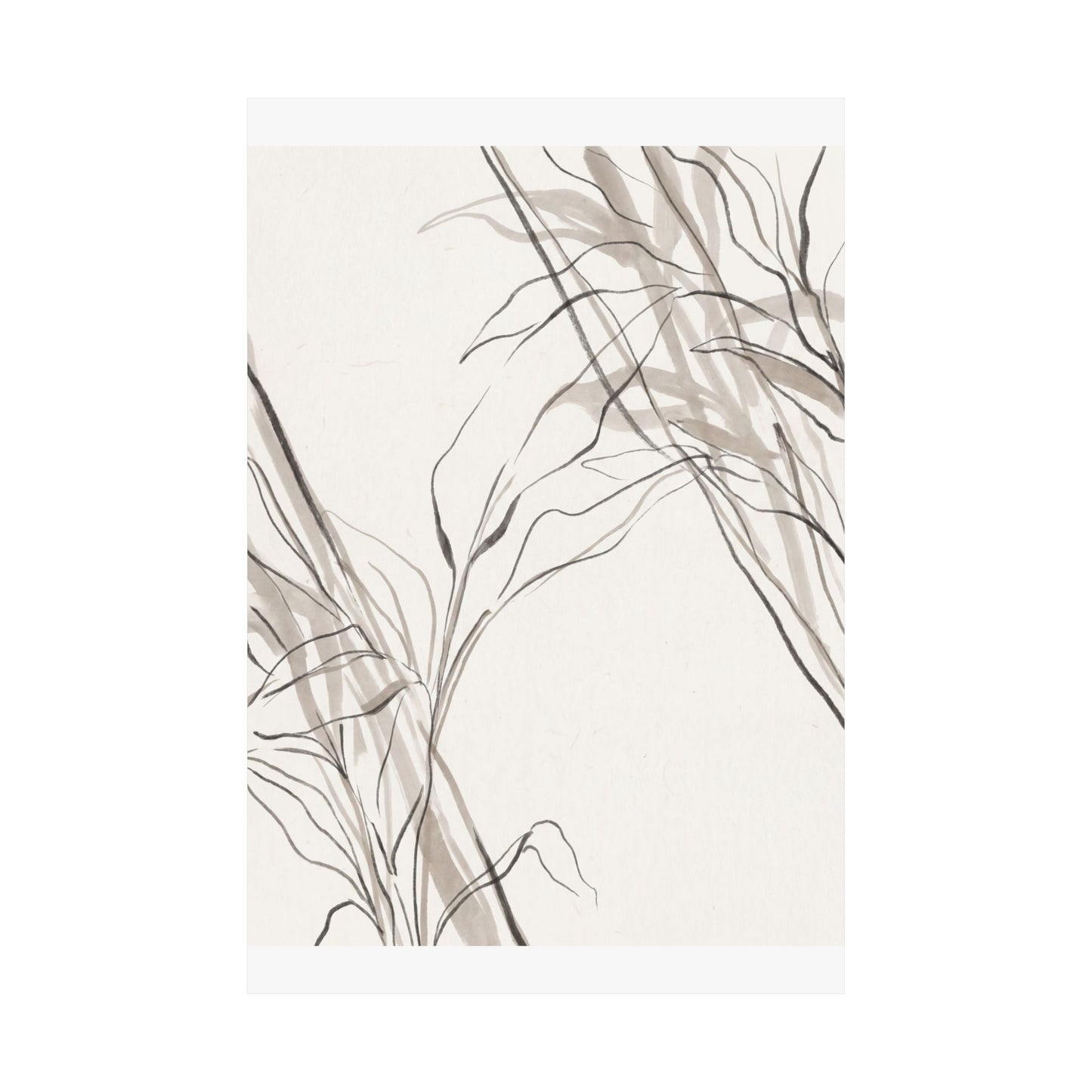 Japandi Shoji Screen in Dappled | Minimal Line Wall Art Print