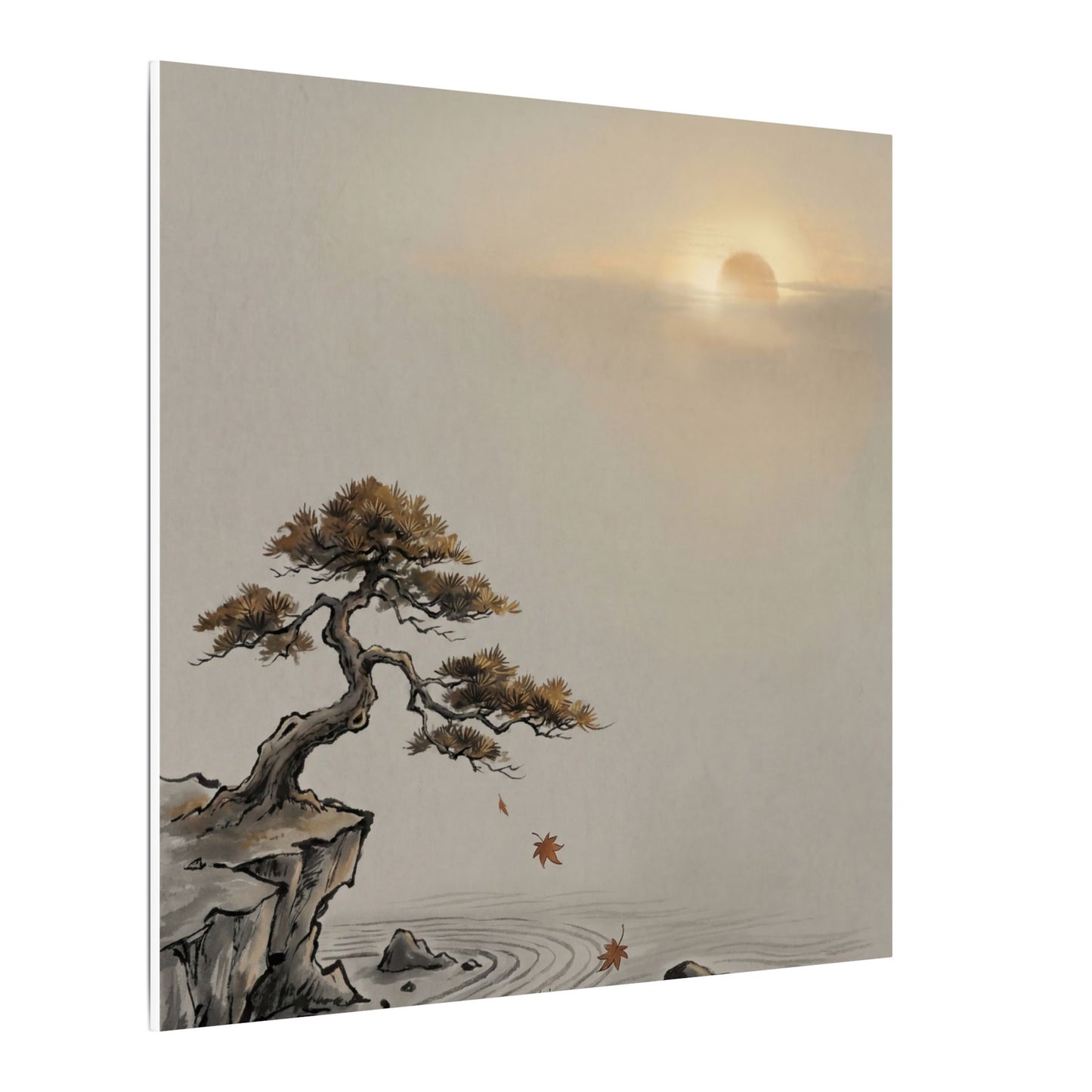 Pine Tree Canvas Art | Autumn Zen Karesansui Art