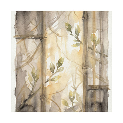 Shoji Screen Spring Wall Art Print | Japandi Neutral Design