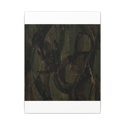 Mixed Media Dark Japandi Textured Canvas Art