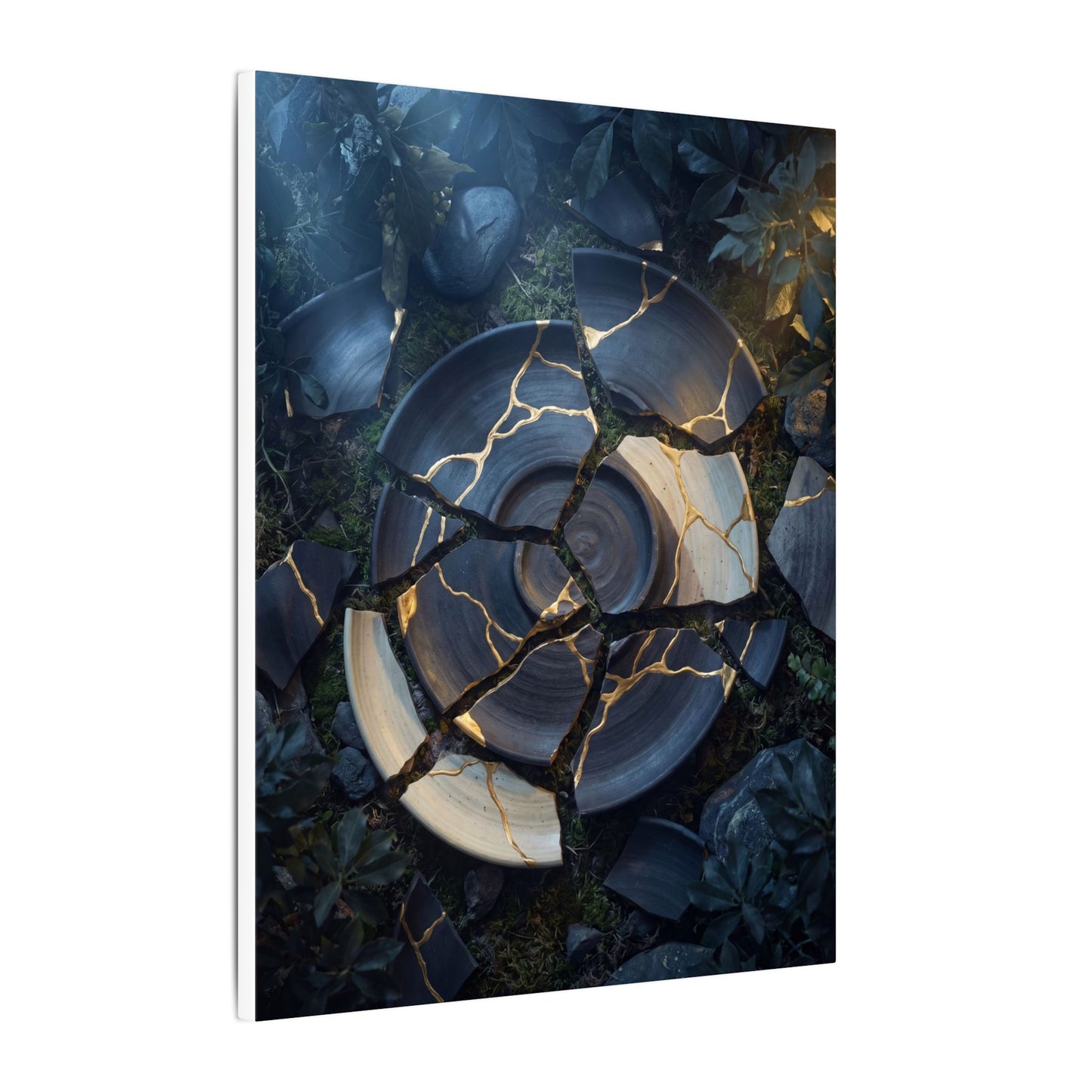 Resilient Broken Pottery Canvas Art - Gold Vein Kintsugi