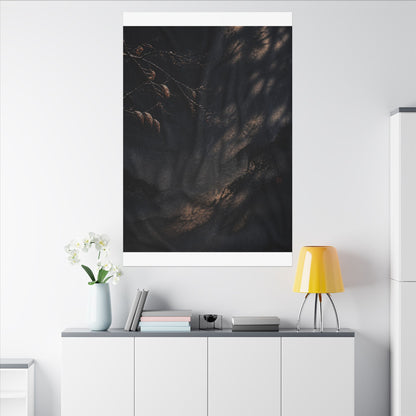 Atmospheric Silk Drape Canvas Art - Charcoal Ink Dark Japandi