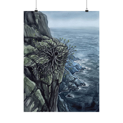 Pine Tree Watercolor Wall Art Print | Elegant Japandi Art