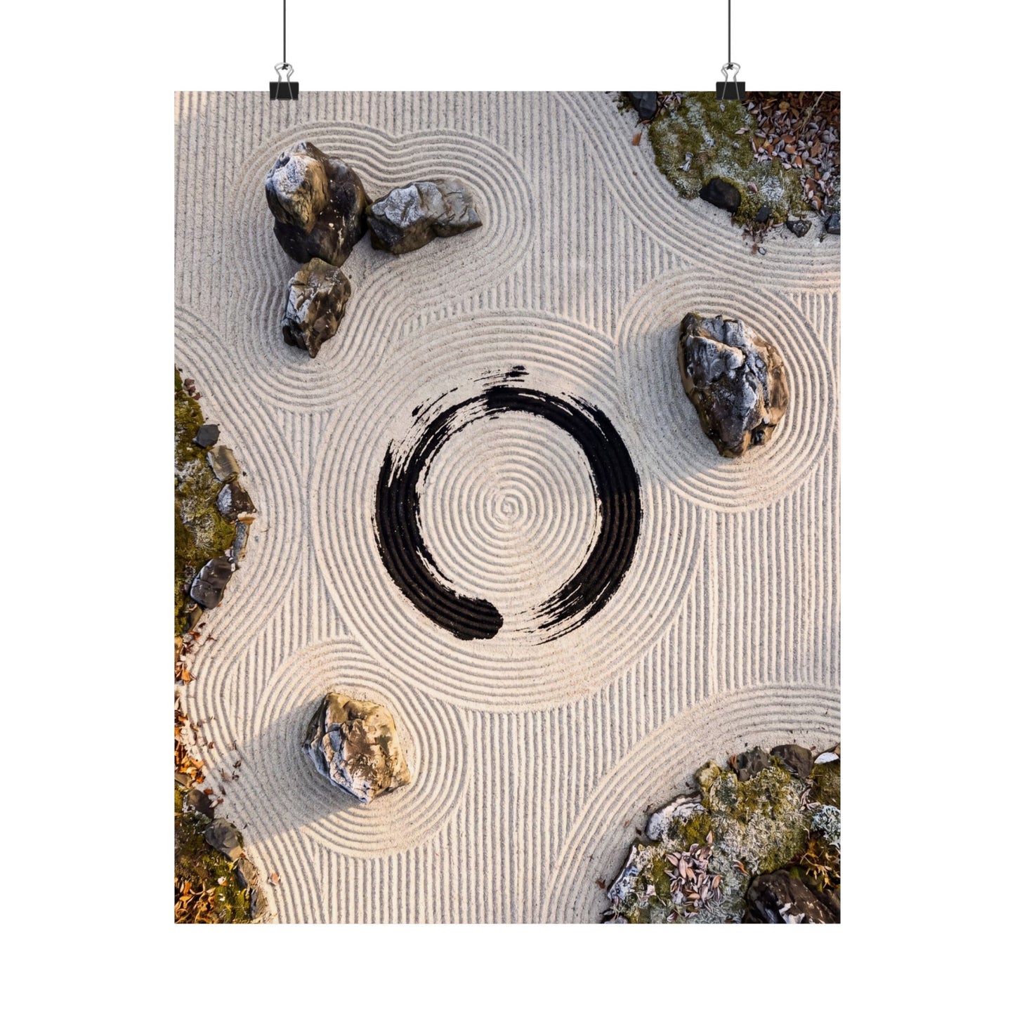 Seijaku Rock Garden Wall Art Print - Zen Enso
