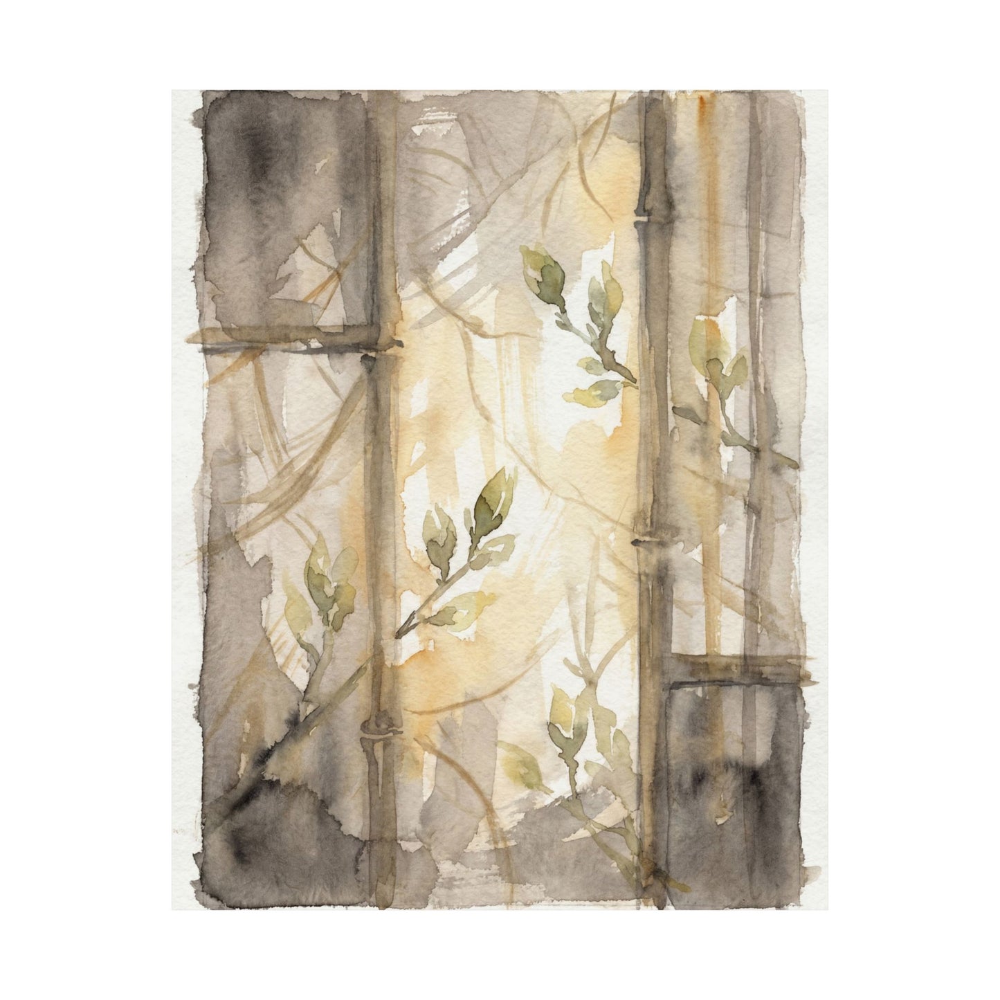 Shoji Screen Spring Wall Art Print | Japandi Neutral Design