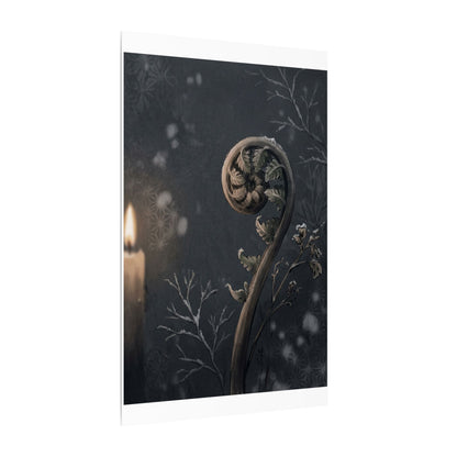 Candlelight Fern Unfurling Canvas Art - Japandi Ma