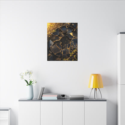 Golden Hour Broken Pottery Canvas Art - Kintsugi Ma