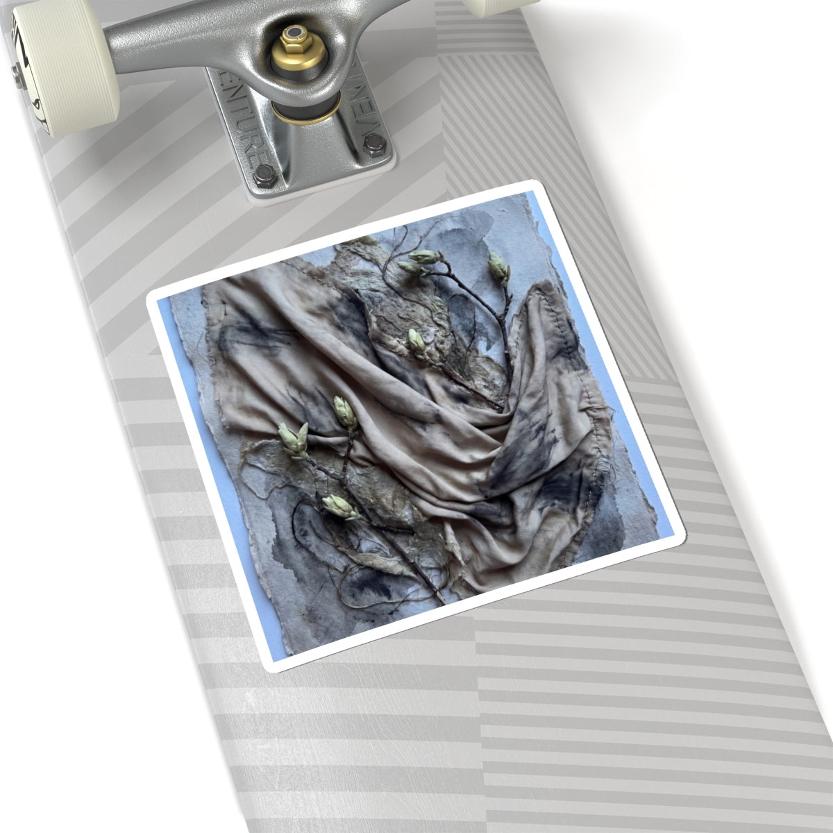 Silk Drape Sticker | Spring Japandi Texture Art Art Print