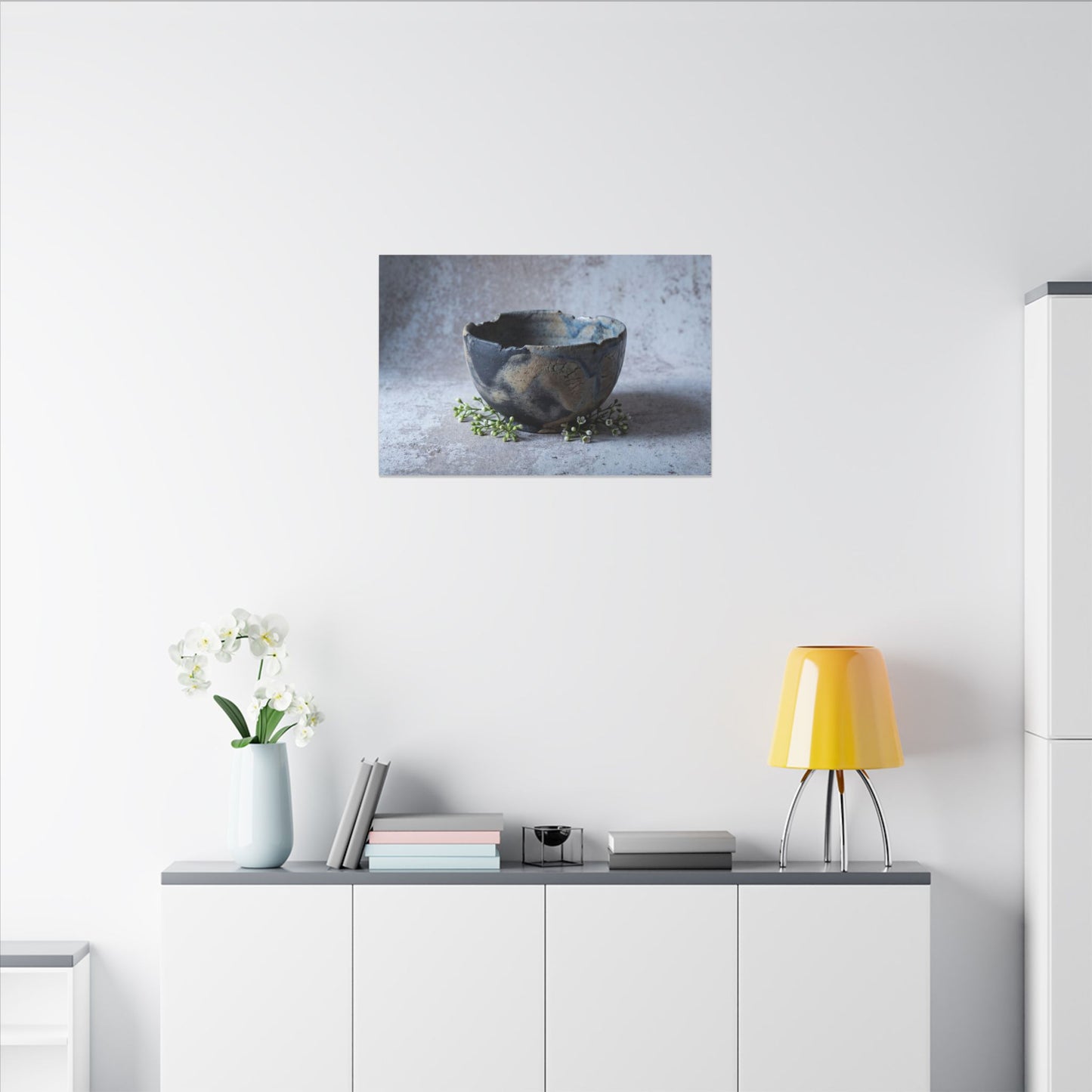 Ceramic Bowl Spring Canvas Art | Japandi Warm Design