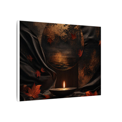 Silk Drape Autumn Canvas Art | Dark Japandi Moody Design
