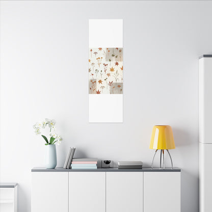 Autumn Dried Flowers Japanese Pattern Canvas Art | Elegant Decor