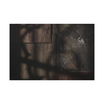 Dark Japandi Shadow Play in Candlelight | Dark Texture Canvas Art