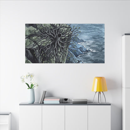 Pine Tree Spring Canvas Art | Japandi Neutral Design