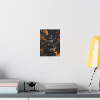 River Stones Autumn Canvas Art | Kintsugi Artful Design