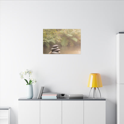 Cozy River Stones Canvas Art - Japanese Pattern Japandi