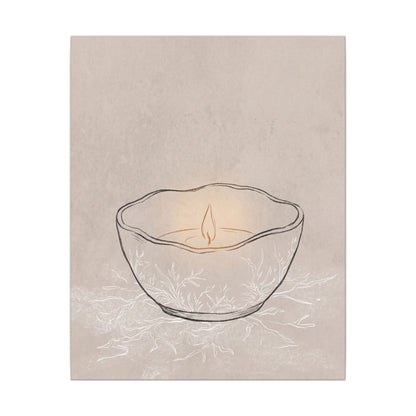 Ceramic Bowl Minimal Line Canvas Art | Neutral Japandi Art