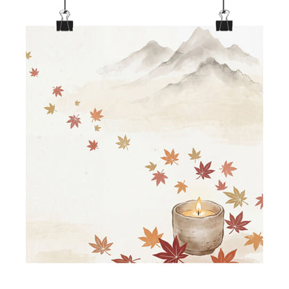 Mountain Mist Wall Art Print | Autumn Japandi Japanese Pattern Art