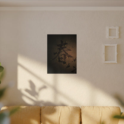 Calligraphy Shadow Zen Canvas Art | Bold Dark Japandi Art
