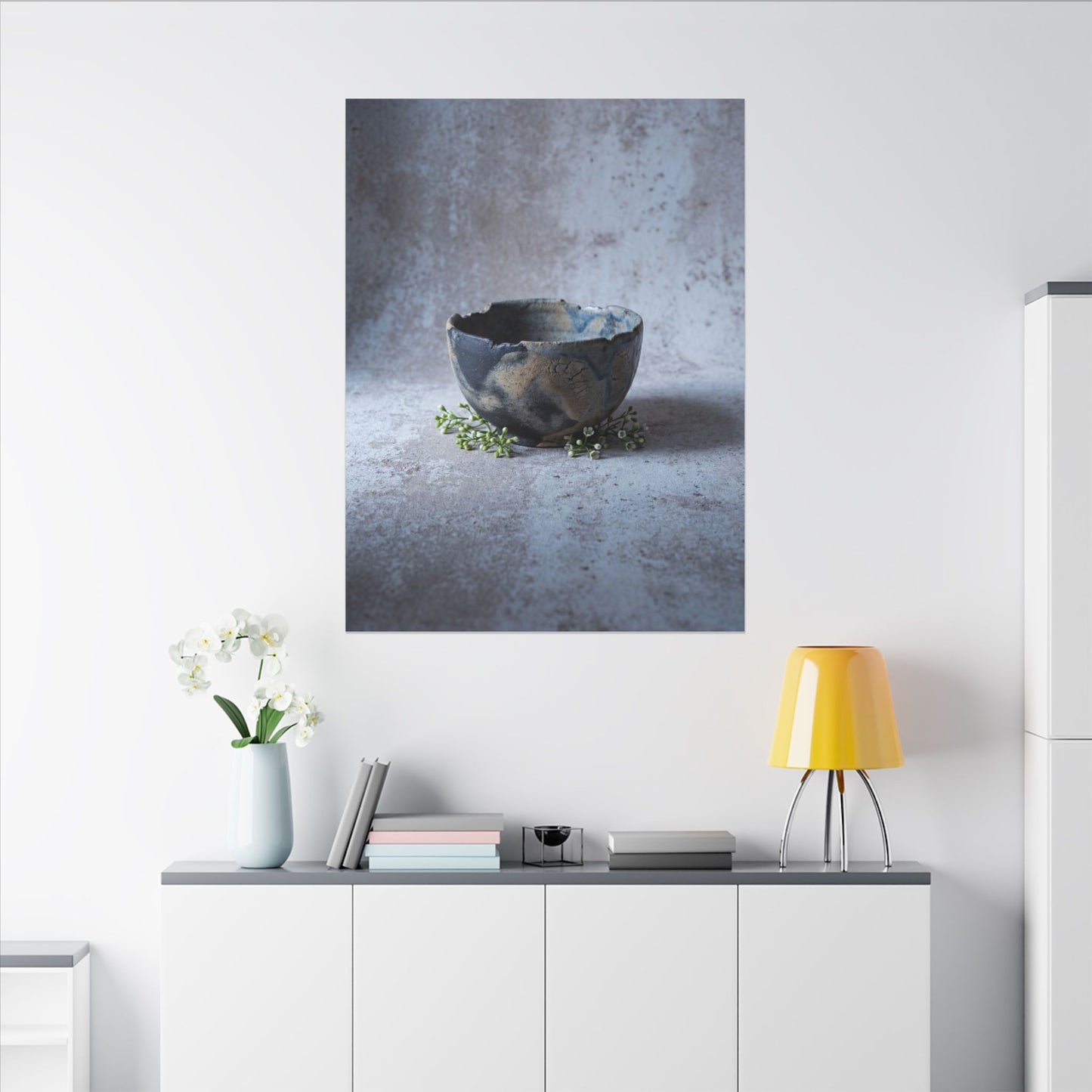 Ceramic Bowl Spring Canvas Art | Japandi Warm Design