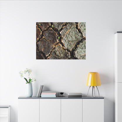 Earthy Cracked Earth Canvas Art - Japanese Pattern Japandi