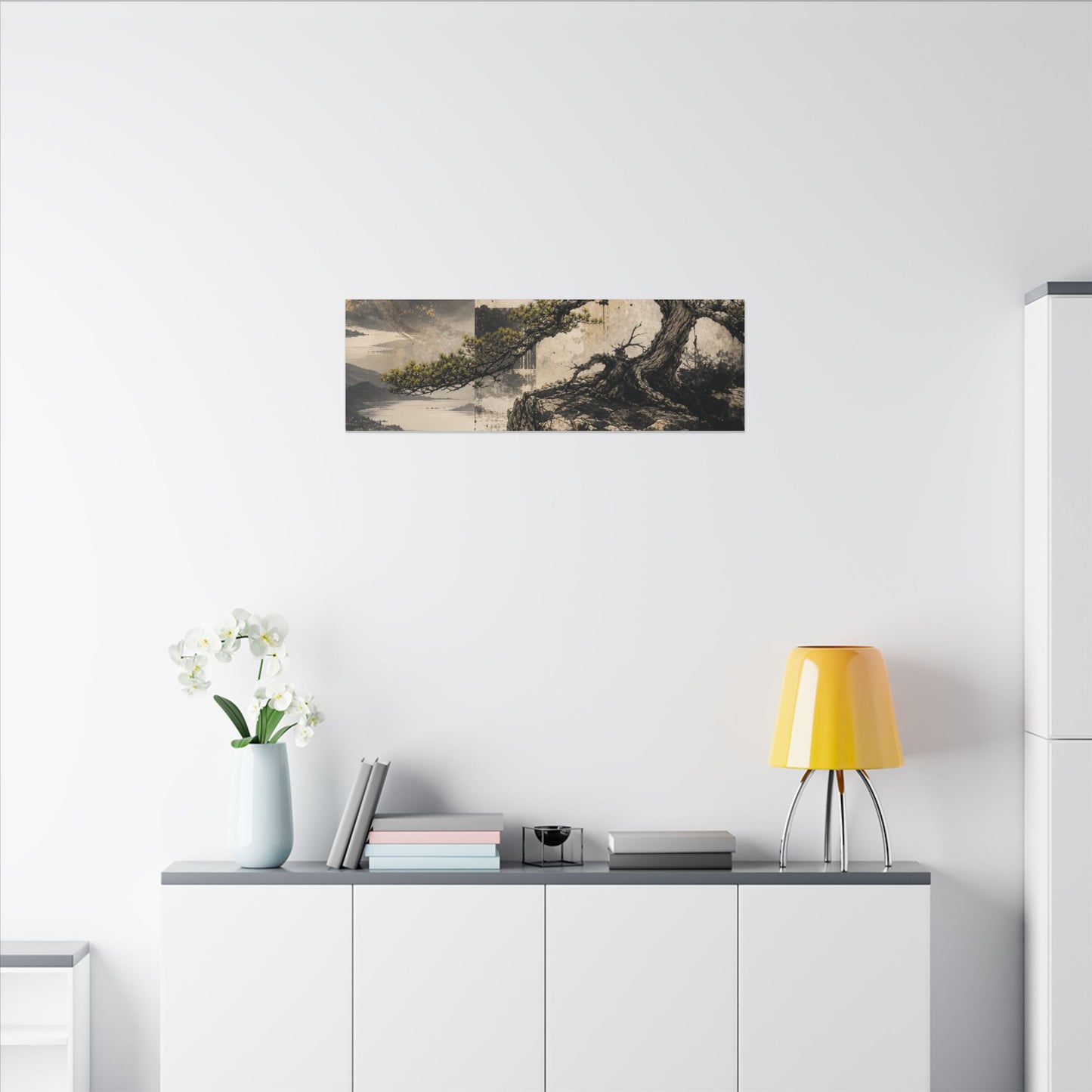 Golden Hour Pine Tree Canvas Art - Japandi Datsuzoku