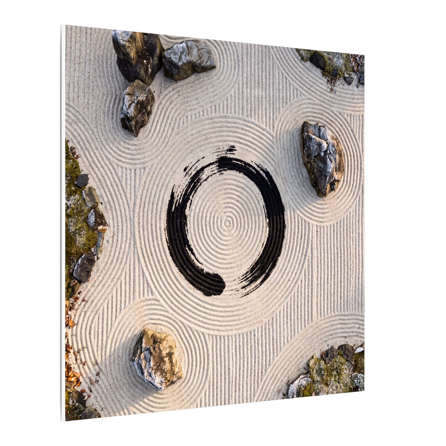 Rock Garden Canvas Art | Winter Zen Enso Art
