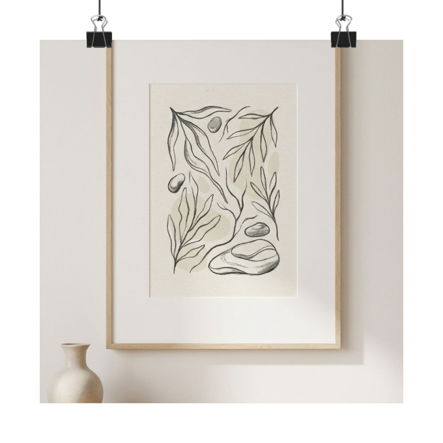 Japandi Charcoal Wall Art Print Art Print