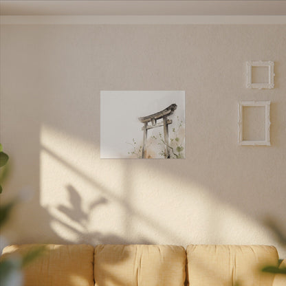Fukinsei Torii Gate Canvas Art - Japandi Watercolor