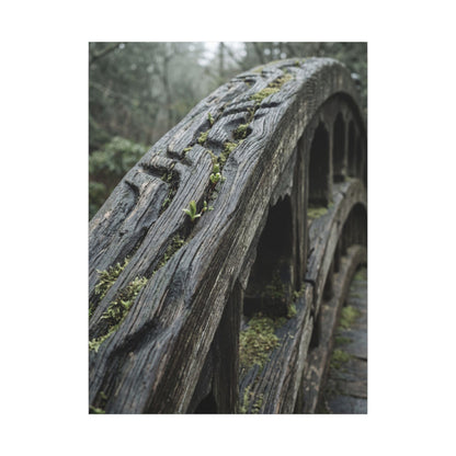 Overcast Wooden Bridge Canvas Art - Japandi Kanso
