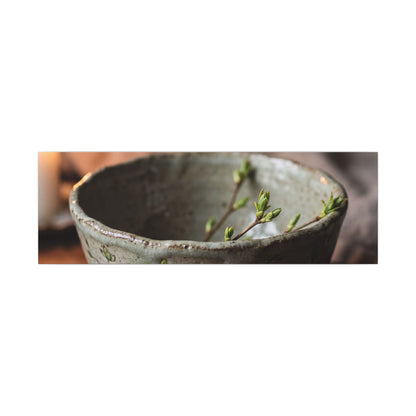 Ceramic Bowl Spring Canvas Art | Japandi Neutral Design