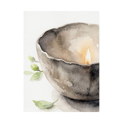 Spring Ceramic Bowl Watercolor Wall Art Print | Earthy Decor