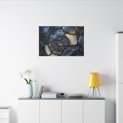 Resilient Broken Pottery Canvas Art - Gold Vein Kintsugi