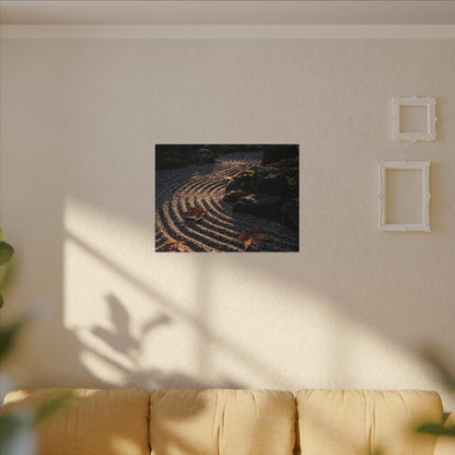 Rock Garden Moody Minimal Canvas Art | Bold Dark Japandi Art
